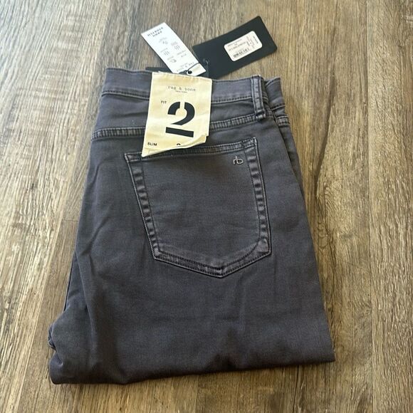 Rag & Bone Fit 2 - Black Slim Fit Black Authentic Stretch Jean Size 34X32 - Picture 3 of 5